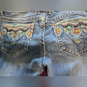 Grace In LA Embroidered Blue Jeans